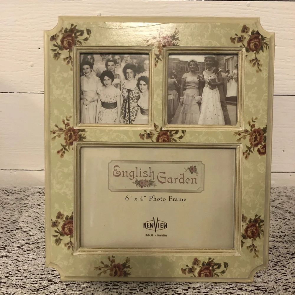 Collage Frame English Garden Decorative 3 Photo Country Cottage Style